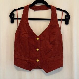 Elegant Rust Button-Down Vest